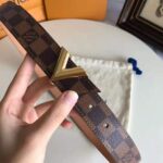 Louis Vuitton LV Unisex Essential V 30mm Belt in Damier Ebene Canvas and Calf Leather - Image 5