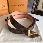 Louis Vuitton LV Unisex Essential V 30mm Belt in Damier Ebene Canvas and Calf Leather - Image 2