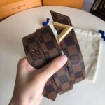 Louis Vuitton LV Unisex Essential V 30mm Belt in Damier Ebene Canvas and Calf Leather - Image 6