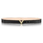 Louis Vuitton LV Unisex Essential V 30mm Belt in Epi Calf Leather-Black