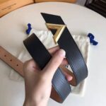 Louis Vuitton LV Unisex Essential V 30mm Belt in Epi Calf Leather-Black - immagine 7