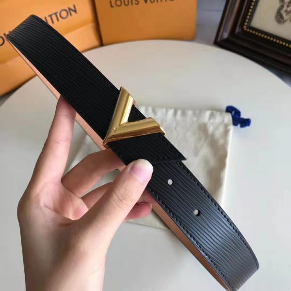Louis Vuitton LV Unisex Essential V 30mm Belt in Epi Calf Leather-Black (7)