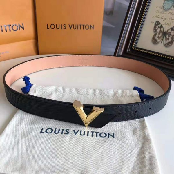 Louis Vuitton LV Unisex Essential V 30mm Belt in Epi Calf Leather-Black (9)
