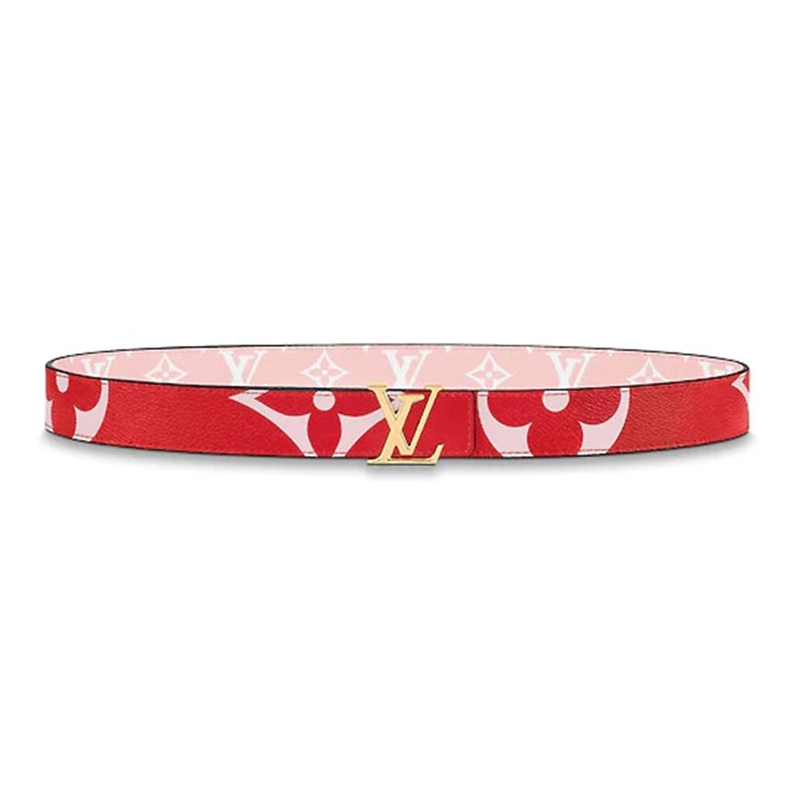 Louis Vuitton Iconic Reversible Belt Monogram Giant 30MM Red/Pink in Canvas  with Gold-tone - US