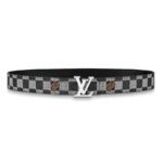 Louis Vuitton LV Unisex LV Initiales 30mm Reversible Belt in Damier Canvas-Grey
