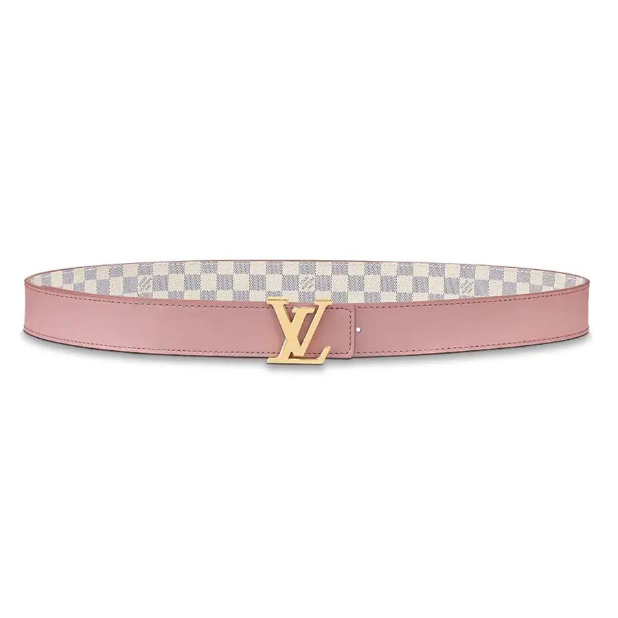 Louis Vuitton Pretty LV Enamel 30mm Reversible Belt Light Pink + Cowhide. Size 90 cm
