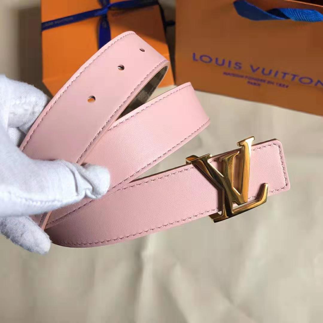 LOUIS VUITTON LV Initial LV Escale M0256W Reversible Belt Pink Calf Leather  115
