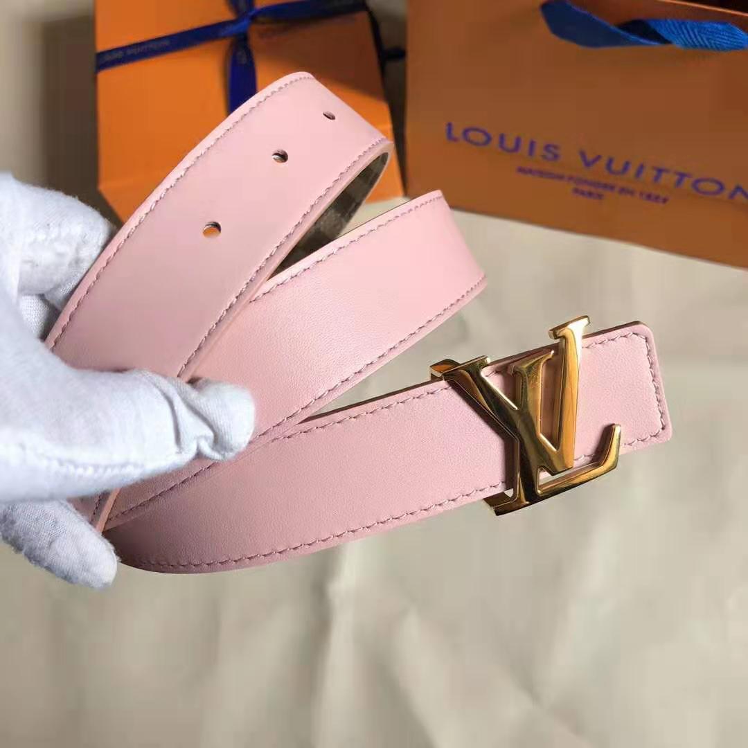 Louis Vuitton Pretty LV Enamel 30mm Reversible Belt Light Pink + Cowhide. Size 90 cm