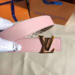 Louis Vuitton LV Unisex LV Initiales 30mm Reversible Belt in Damier Canvas-Pink - Imagen 4