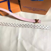 Louis Vuitton LV Unisex LV Initiales 30mm Reversible Belt in Damier Canvas-Pink (1)