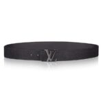 Ceinture unisexe Louis Vuitton LV Initiales 40 mm en cuir de veau suédé - Noir
