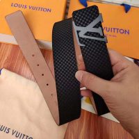 Louis Vuitton LV Unisex LV Initiales 40mm Belt in Suede Calf Leather-Black (1)