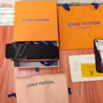 Louis Vuitton LV Unisex LV Initiales 40mm Belt in Suede Calf Leather-Black – Image 3