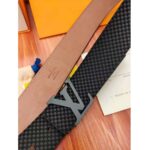 Louis Vuitton LV Unisex LV Initiales 40mm Belt in Suede Calf Leather-Black – Image 6