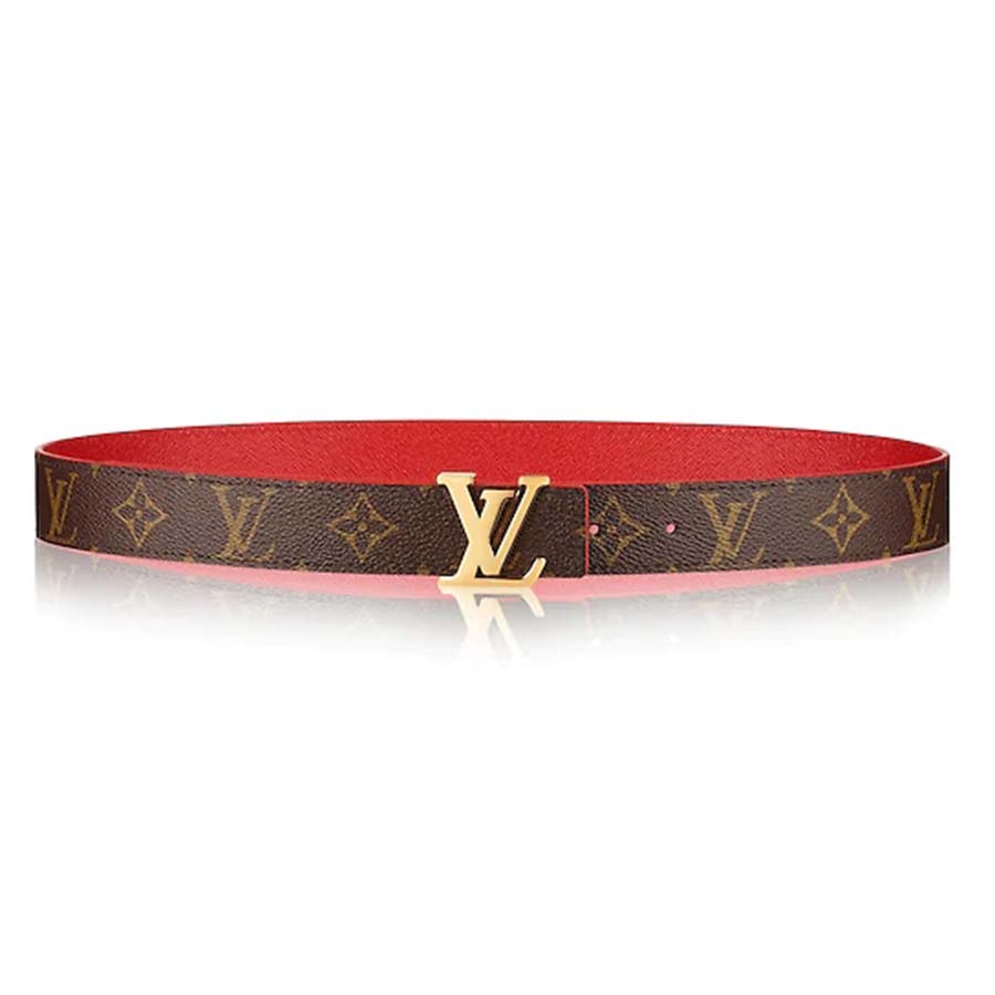 NWT Louis Vuitton Red Monogram LV Initiales Logo Buckle Belt DS SS22  AUTHENTIC