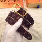 Louis Vuitton LV Unisex LV Mini 25mm Belt in Monogram Canvas-Brown - Imagen 5