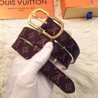 Louis Vuitton LV Unisex LV Mini 25mm Belt in Monogram Canvas-Brown