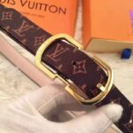 Louis Vuitton LV Unisex LV Mini 25mm Belt in Monogram Canvas-Brown - Imagen 6