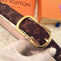 Louis Vuitton LV Unisex LV Mini 25mm Belt in Monogram Canvas-Brown