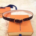 Louis Vuitton LV Unisex LV Mini 25mm Belt in Monogram Canvas-Brown - Imagen 2