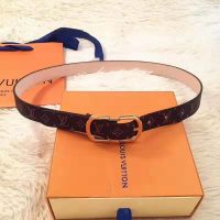 Louis Vuitton LV Unisex LV Mini 25mm Belt in Monogram Canvas-Brown