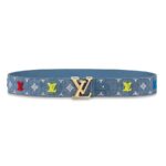 Louis Vuitton LV Unisex LV New Wave 35mm bälte i denimtyg och kalvskinn