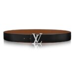 Louis Vuitton LV Unisex LV Pyramide 40mm Leather Belt-Black