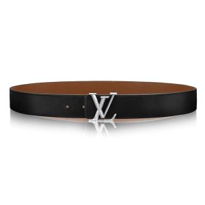 Louis Vuitton LV Unisex LV Pyramide 40mm Leather Belt-Black