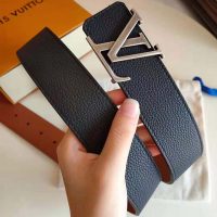 Louis Vuitton LV Unisex LV Pyramide 40mm Leather Belt-Black (1)