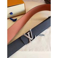 Louis Vuitton LV Unisex LV Pyramide 40mm Leather Belt-Black (1)