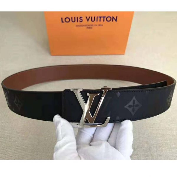 Louis Vuitton LV Unisex LV Pyramide 40mm Reversible Buckle Belt-Black (6)