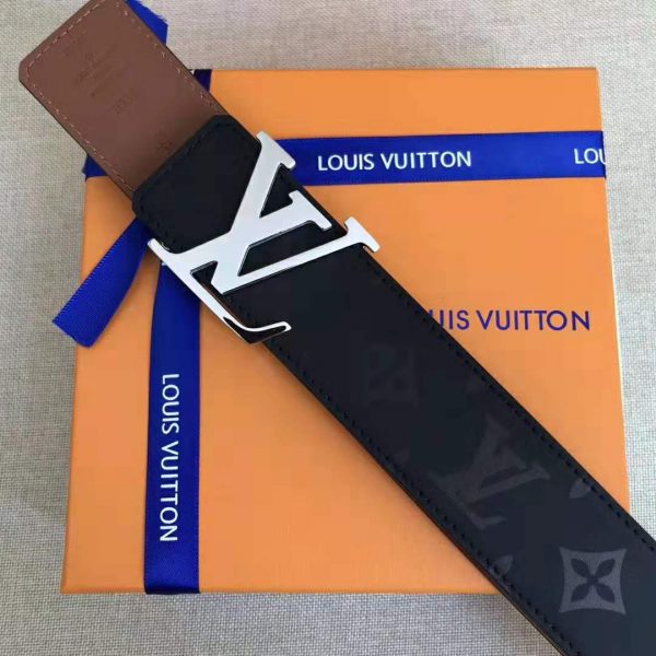 Louis Vuitton LV Unisex LV Pyramide 40mm Reversible Buckle Belt-Black (7)