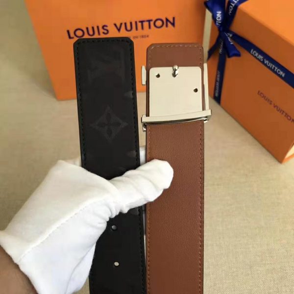 Louis Vuitton LV Unisex LV Pyramide 40mm Reversible Buckle Belt-Black (8)