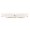 Louis Vuitton LV Unisex LV Shape 40mm Belt in Embossed White Taurillon Leather