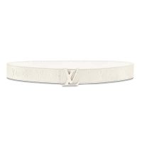 Louis Vuitton LV Unisex LV Shape 40mm Belt in Embossed White Taurillon Leather (1)