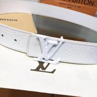 Louis Vuitton LV Unisex LV Shape 40mm Belt in Embossed White Taurillon Leather (1)