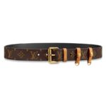 Louis Vuitton LV Unisex LV Signature 35mm Belt in Monogram Canvas-Brown
