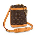 Borsa unisex Louis Vuitton LV Milk Box in tela rivestita Monogram e pelle naturale