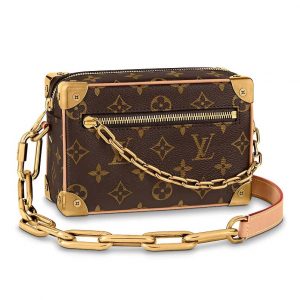 Louis Vuitton LV Unisex Mini Soft Trunk Bag in Monogram Coated Canvas-Brown