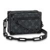 Louis Vuitton LV Unisex Mini Soft Trunk Bag in Monogram Eclipse Canvas and Chain