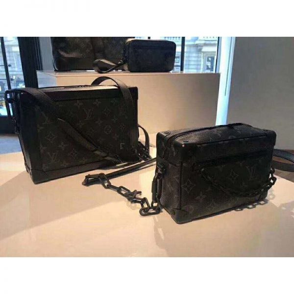 Louis Vuitton LV Unisex Mini Soft Trunk Bag in Monogram Eclipse Canvas and Chain (12)