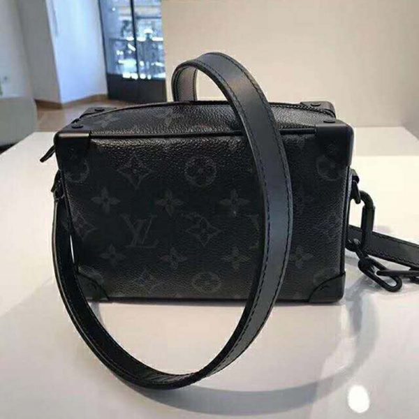 Louis Vuitton LV Unisex Mini Soft Trunk Bag in Monogram Eclipse Canvas and Chain (15)