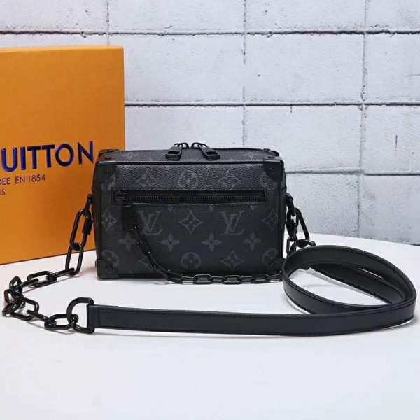 Louis Vuitton LV Unisex Mini Soft Trunk Bag in Monogram Eclipse Canvas and Chain (2)