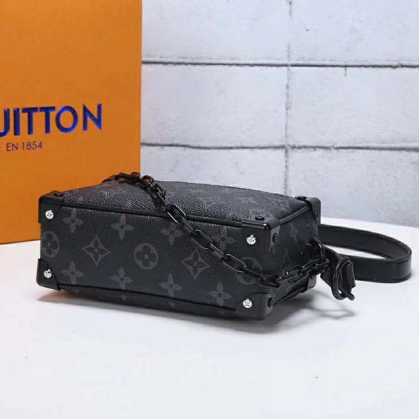 Louis Vuitton LV Unisex Mini Soft Trunk Bag in Monogram Eclipse Canvas and Chain (5)
