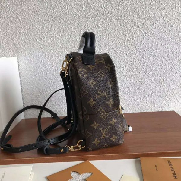 Louis Vuitton LV Unisex Palm Springs Backpack Mini in Monogram Coated Canvas-Brown (5)