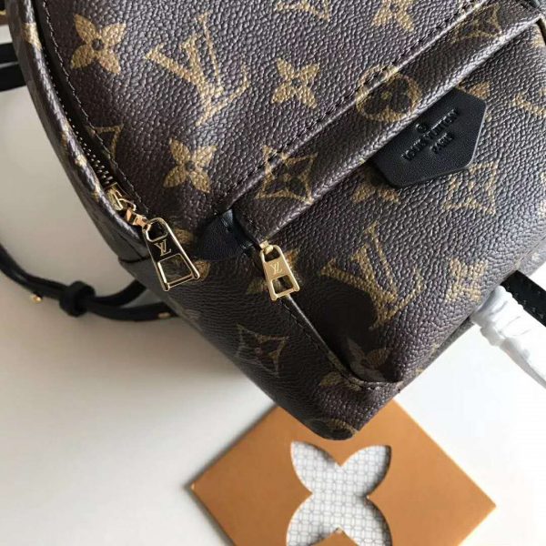 Louis Vuitton LV Unisex Palm Springs Backpack Mini in Monogram Coated Canvas-Brown (8)