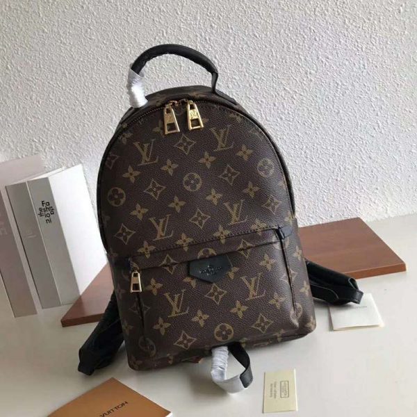 Louis Vuitton LV Unisex Palm Springs PM Backpack in Monogram Coated Canvas-Brown (2)