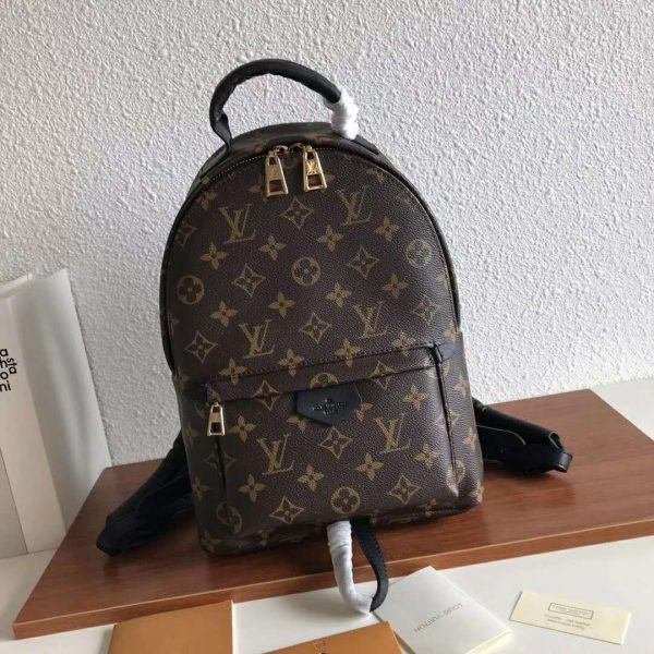 Louis Vuitton LV Unisex Palm Springs PM Backpack in Monogram Coated Canvas-Brown (3)