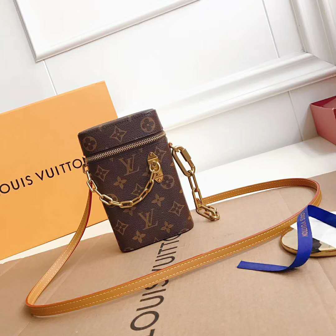 Louis Vuitton Box Phone Case Monogram Brown in Canvas/Leather with  Gold-tone - US