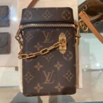 Louis Vuitton LV Unisex Phone Box Bag in Monogram Coated Canvas-Brown - immagine 3